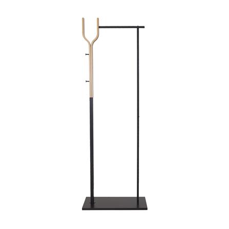 ราวแขวนผ้าพร้อมที่แขวนอเนกประสงค์ PLIM WALNUT 60ซม. สีดำ/วอลนัท_2