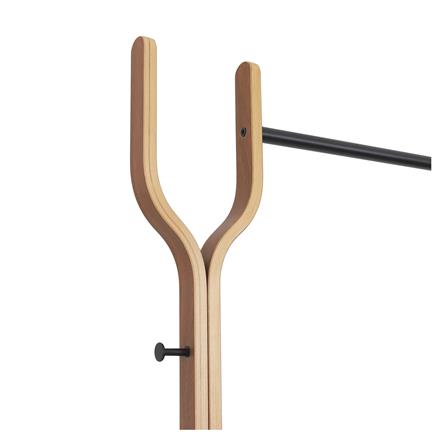 ราวแขวนผ้าพร้อมที่แขวนอเนกประสงค์ PLIM WALNUT 60ซม. สีดำ/วอลนัท_4