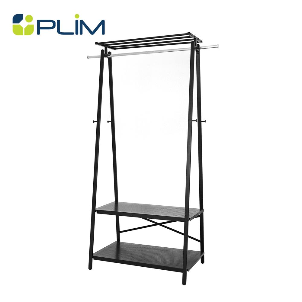 ราวแขวนผ้าและชั้นวางของ 3 ชั้น 106 ซม. PLIM LOFT สีดำ_0