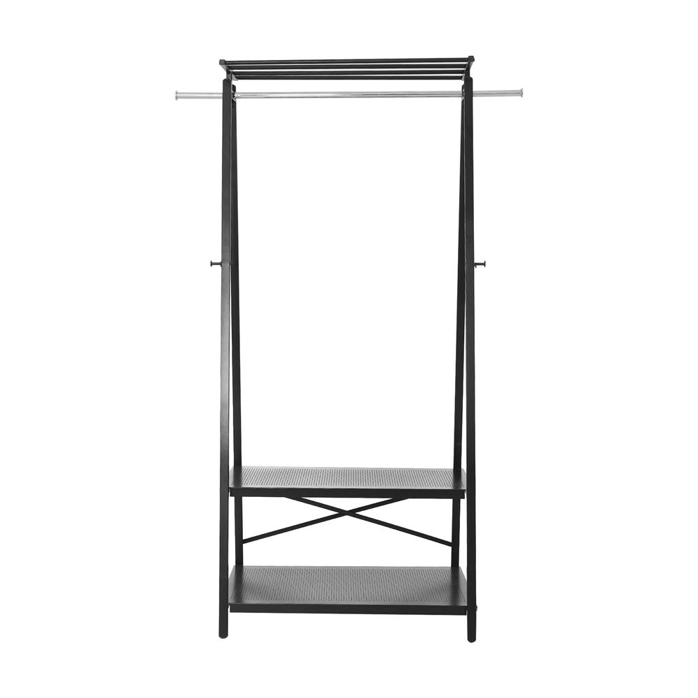 ราวแขวนผ้าและชั้นวางของ 3 ชั้น 106 ซม. PLIM LOFT สีดำ