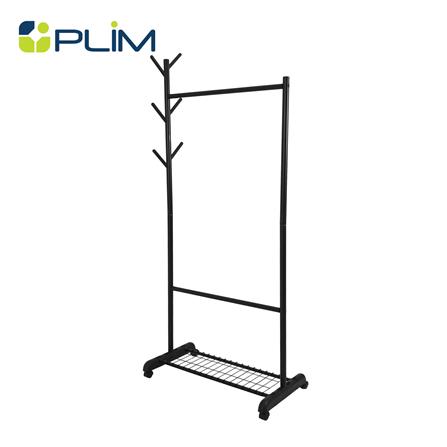 ราวแขวนผ้าพร้อมที่แขวนอเนกประสงค์ PLIM 81X44X185ซม. สีดำ_0