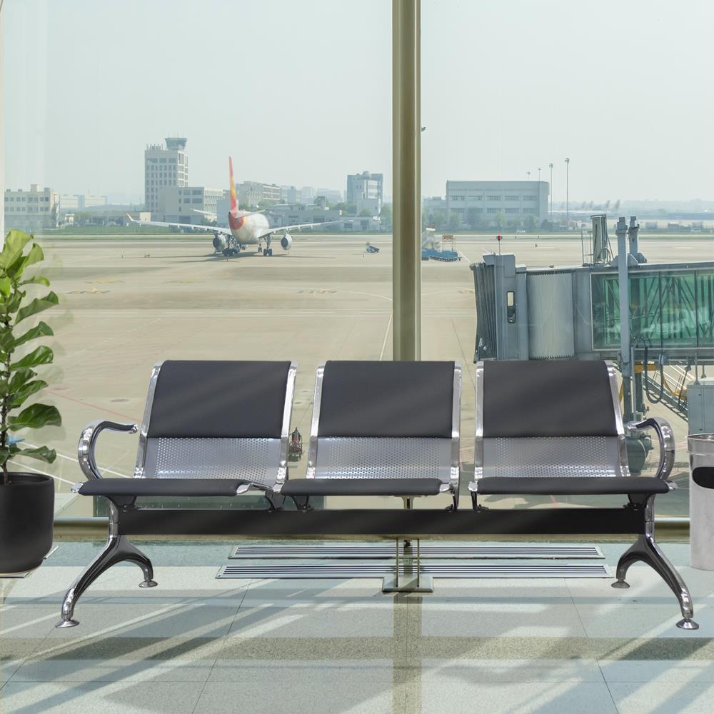 เก้าอี้รับรอง SURE PIPPA CC-313-3 175 ซม. สีเทา/ดำ