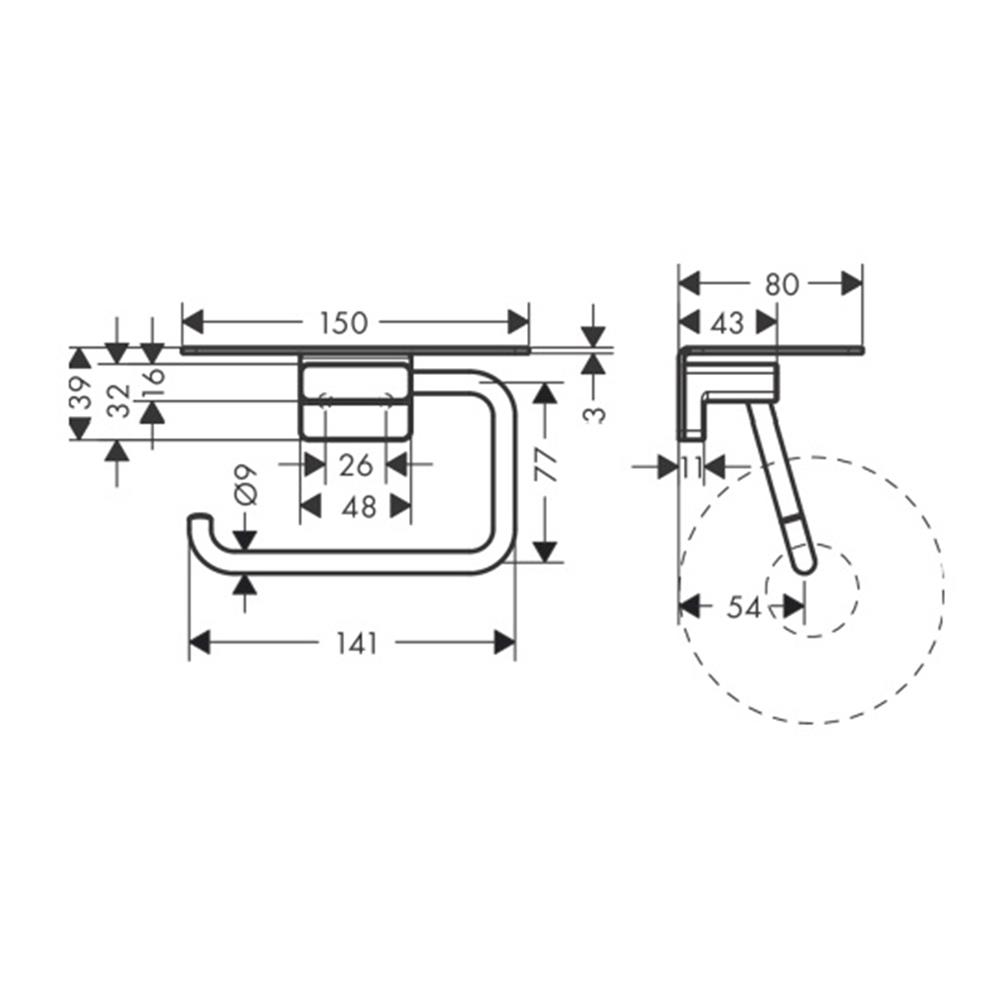 ที่ใส่กระดาษ HANSGROHE HG41772007 สีโครม