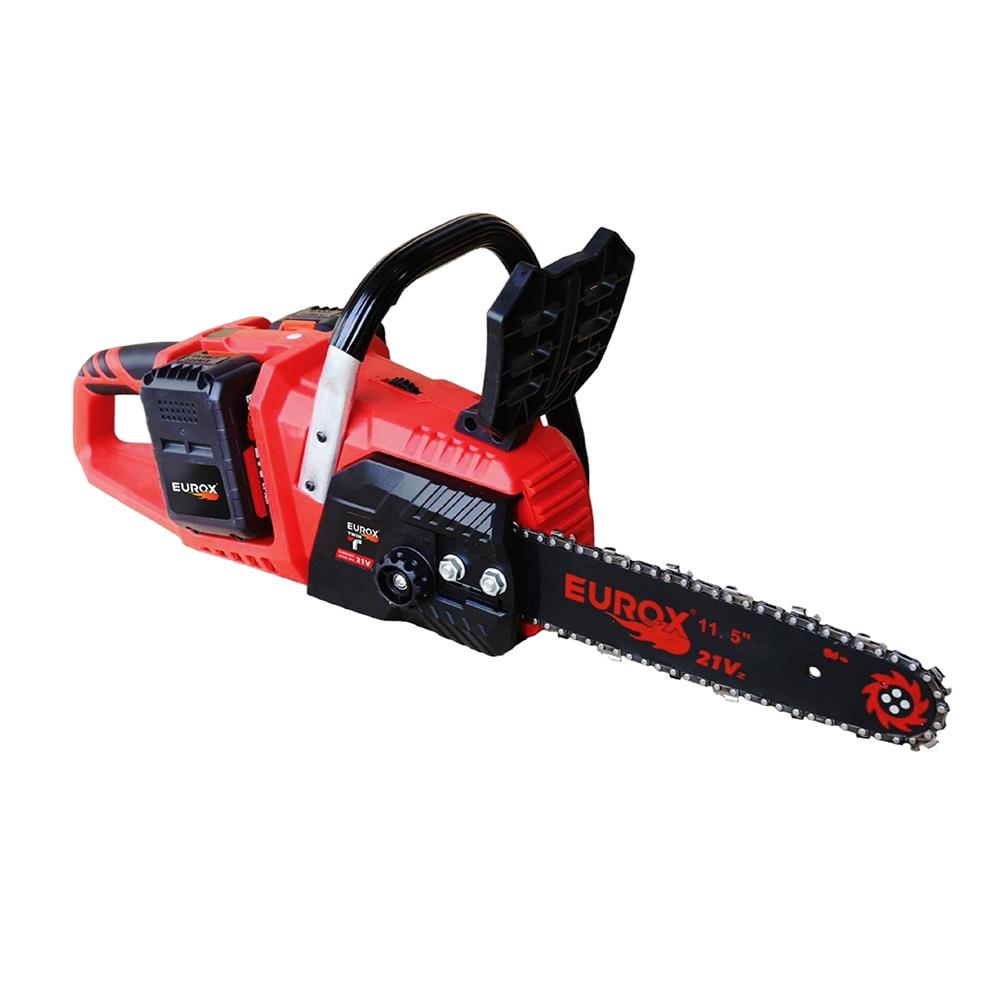 เลื่อยโซ่ไร้สาย (พร้อมแบตเตอรี่) EUROX TWIN T 11.5 นิ้ว 21 โวลต์