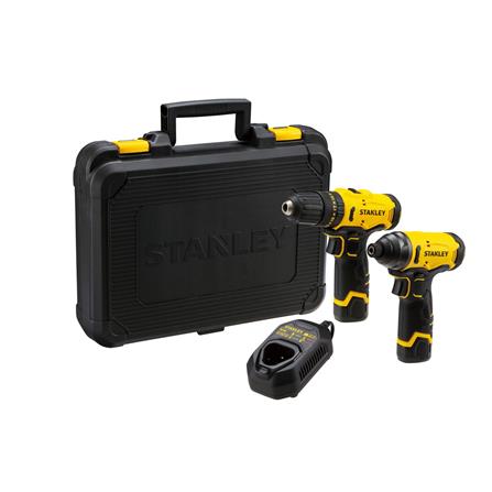 ชุดสว่านไขควงไร้สาย (พร้อมแบตเตอรี่) STANLEY SCHI10D2K-B1 12 โวลต์ แบตเตอรี่ 2.0AH 2 ก้อน_0