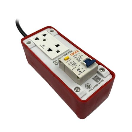 บล็อกยาง PVC 2 ช่อง พร้อมเบรกเกอร์ RCBO 16 แอมป์ SUNTECH RGB2O1510 5 เมตร สีขาว/ส้ม_2