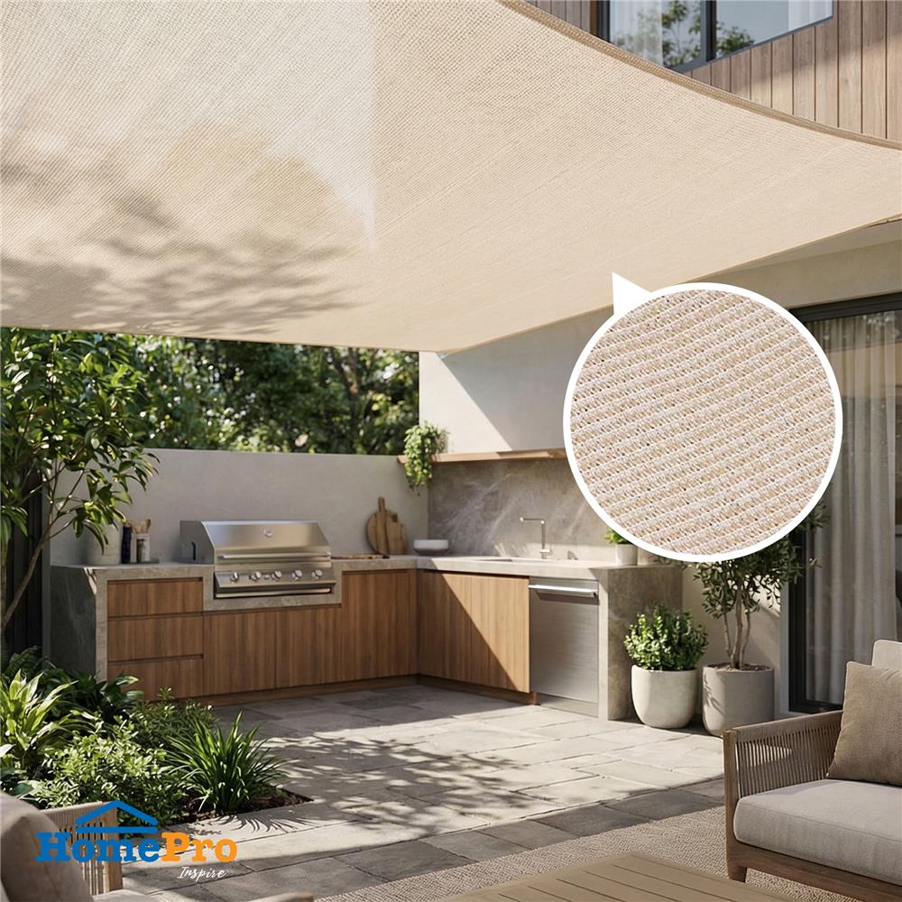 สแลนกรองแสง 95 เปอร์เซ็นต์ SPRING 4x6 ม. สีเบจ