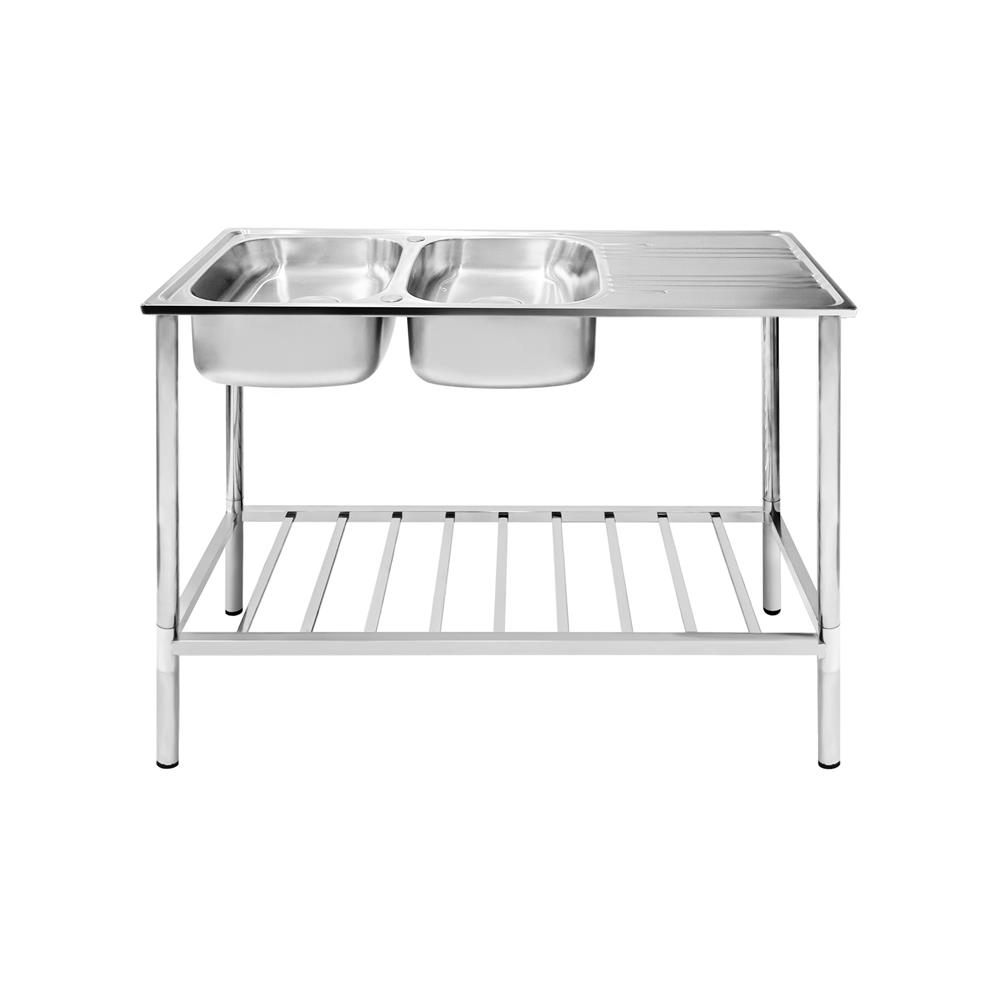 ซิงค์ขาตั้ง 2 หลุม 1 ที่พัก DYNA HOME DH-12050-ST เงิน