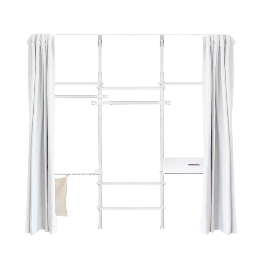 ราวแขวนผ้า TUGU R71PW-W 240x40x300 ซม. สีขาว (พร้อมชุดผ้าม่านสีขาว)_1