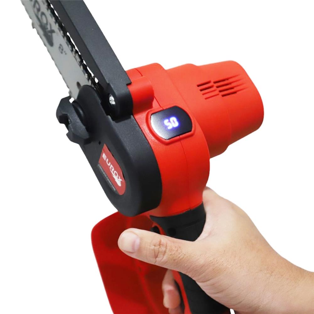 เลื่อยโซ่ไร้สาย (พร้อมแบตเตอรี่) EUROX 8 นิ้ว 21 โวลต์