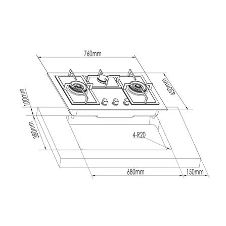 เตาฝังแก๊ส FRANKE FS7326 76 ซม._1