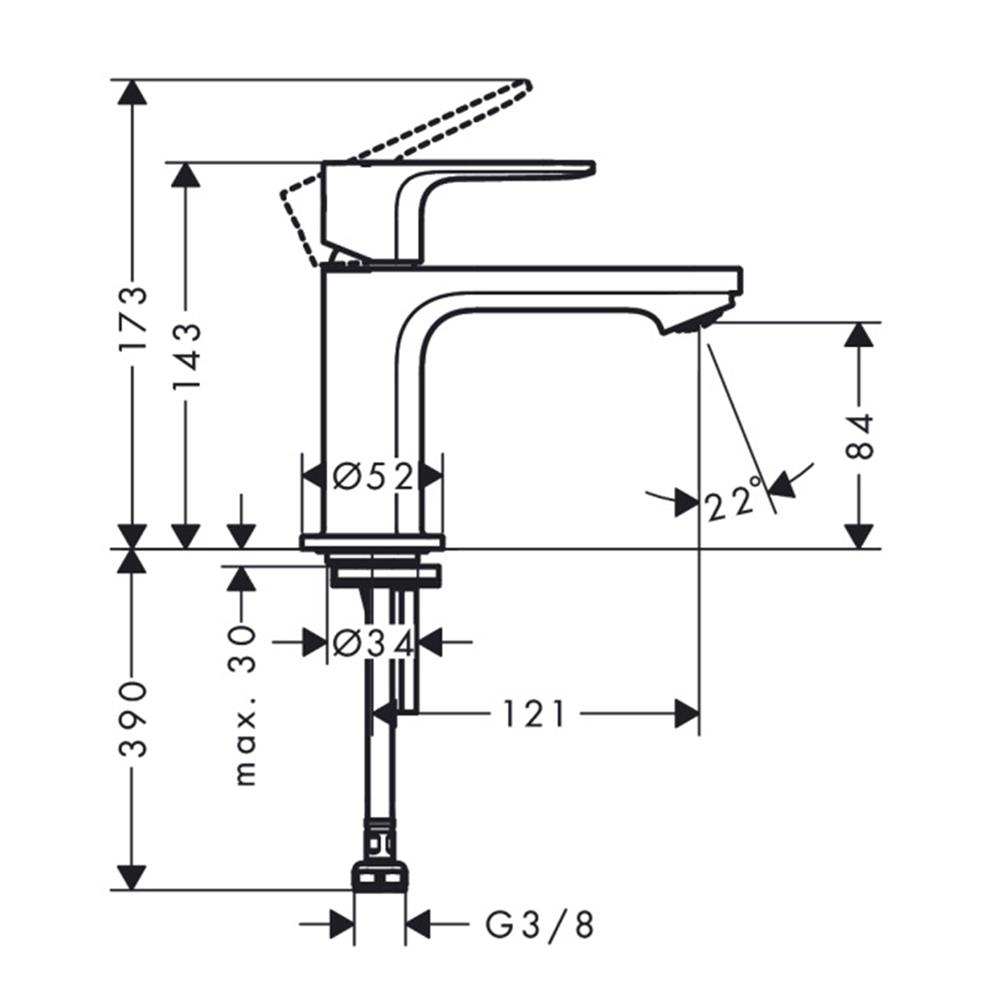 ก๊อกอ่างล้างหน้าเดี่ยว HANSGROHE HG72503000