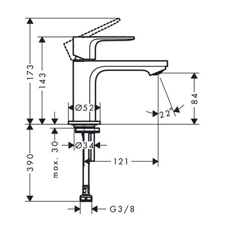 ก๊อกอ่างล้างหน้าเดี่ยว HANSGROHE HG72503000_1