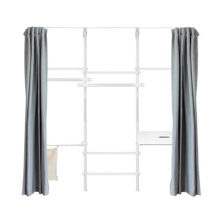 ราวแขวนผ้า TUGU R71PW-DG 240x40x300 ซม. สีขาว (พร้อมชุดผ้าม่านสีเทาเข้ม)_0