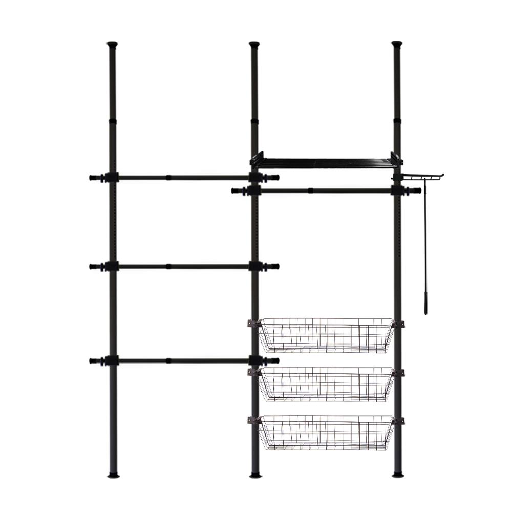 ราวแขวนผ้า TUGU R68B 160x42.5x300 ซม. สีดำ_1