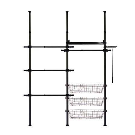 ราวแขวนผ้า TUGU R68B 160x42.5x300 ซม. สีดำ_0