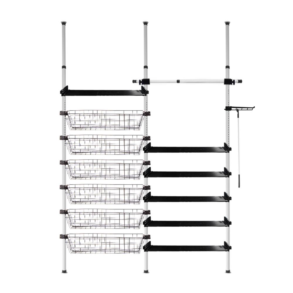 ราวแขวนผ้า TUGU R67W 170x42.5x300 ซม. สีขาวข้อต่อดำ_1