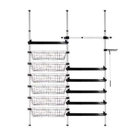 ราวแขวนผ้า TUGU R67W 170x42.5x300 ซม. สีขาวข้อต่อดำ_0