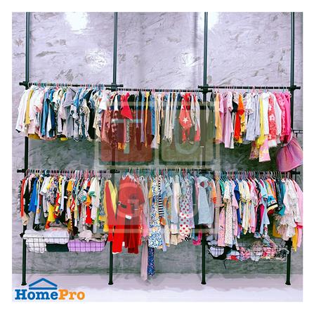 ราวแขวนผ้า TUGU R66B 240x40x300 ซม. สีดำ_2