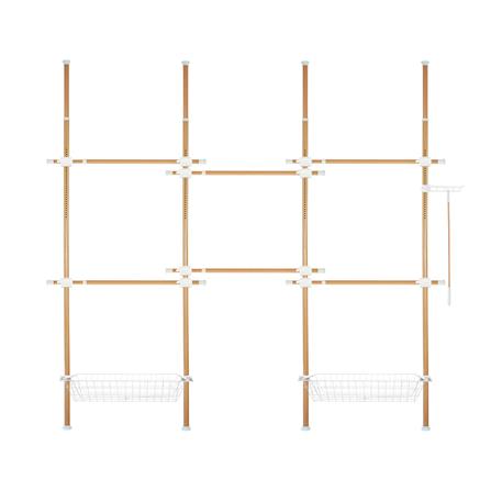 ราวแขวนผ้า 6 ราวแขวน 2 ตะกร้า TUGU R66M 240x40x300 ซม. ลายไม้_0