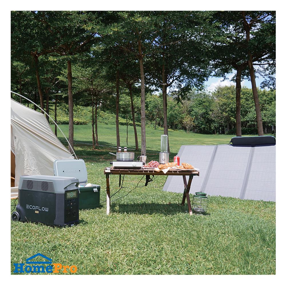 แผงโซลาร์เซลล์ แบบพกพา ECOFLOW 400 วัตต์ สีดำ