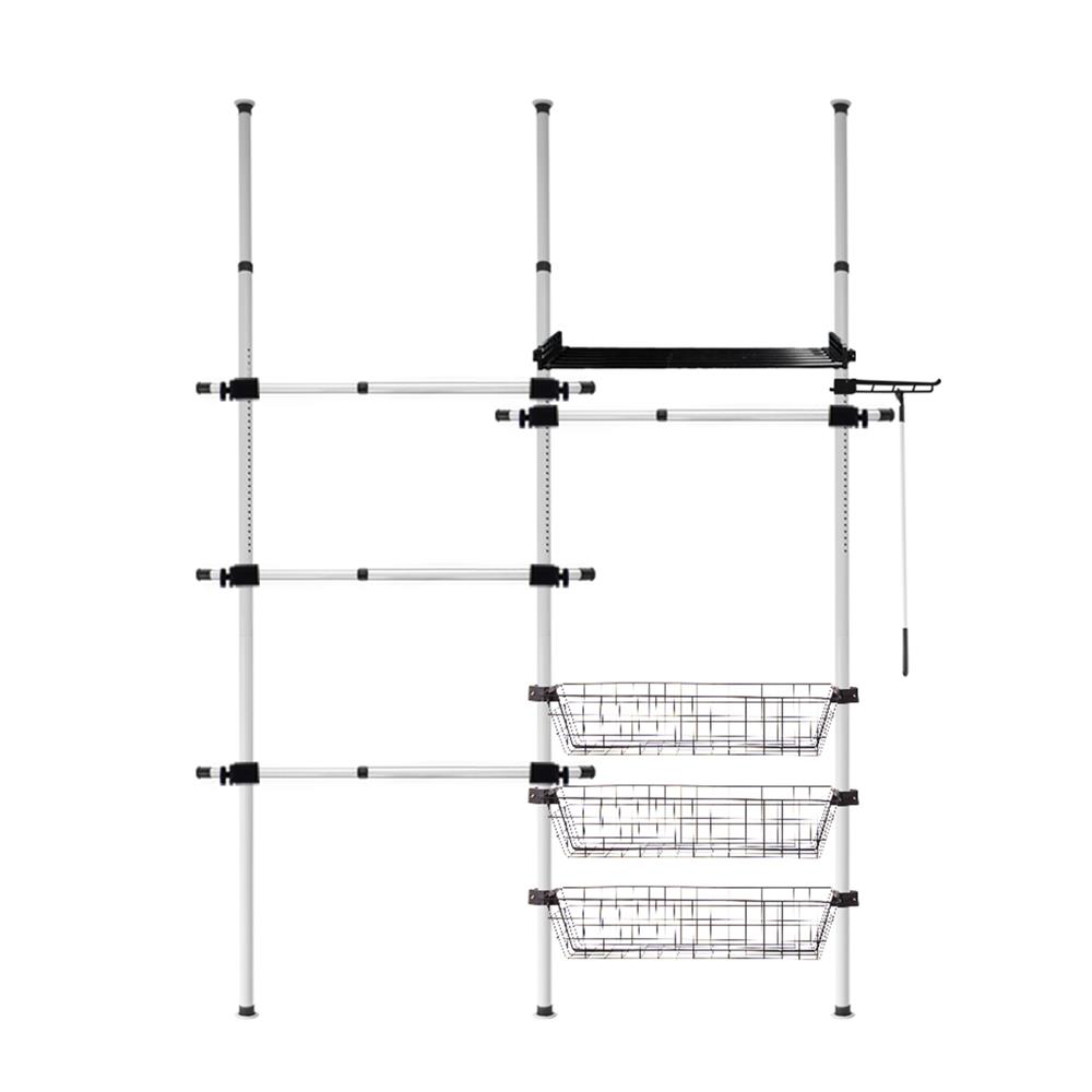 ราวแขวนผ้า TUGU R68W 160x42.5x300 ซม. สีขาวข้อต่อดำ_1