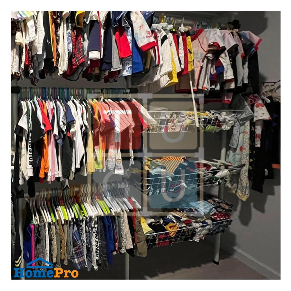 ราวแขวนผ้า TUGU R68W 160x42.5x300 ซม. สีขาวข้อต่อดำ