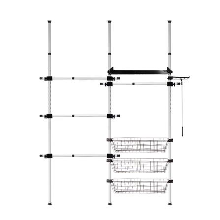 ราวแขวนผ้า TUGU R68W 160x42.5x300 ซม. สีขาวข้อต่อดำ_0