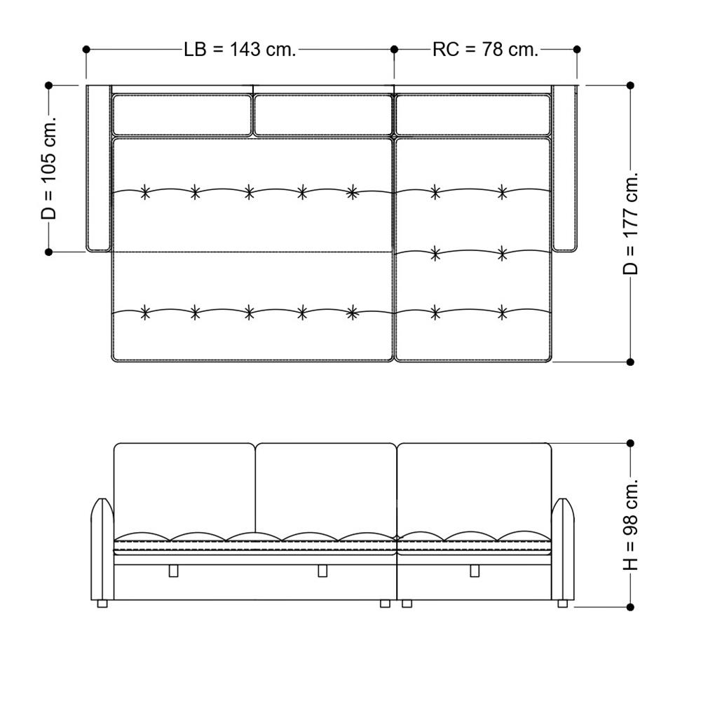 โซฟาเข้ามุมขวา FURDINI MARCEL PET FRIENDLY สีเทา