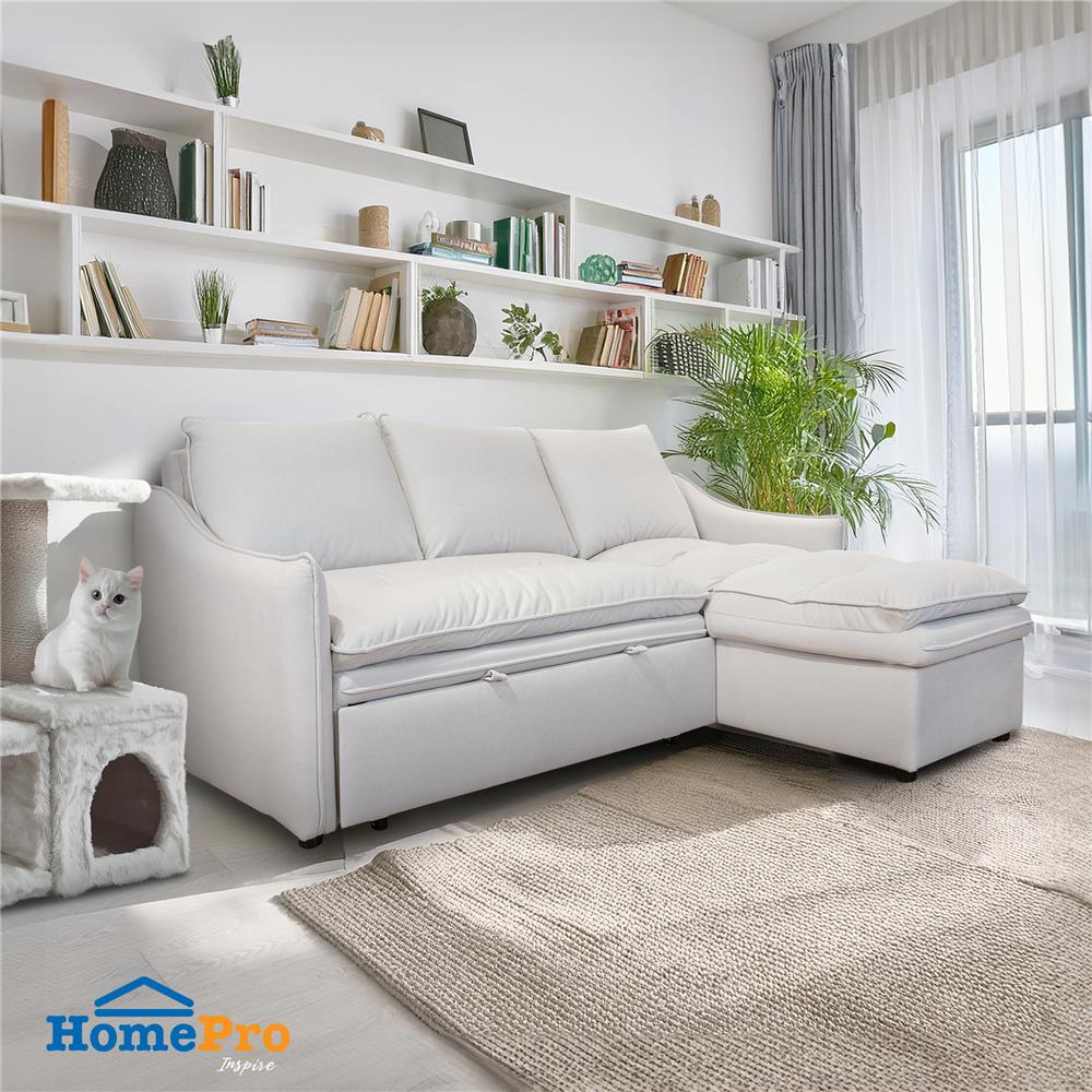 โซฟาเข้ามุมขวา FURDINI MARCEL PET FRIENDLY สีขาว