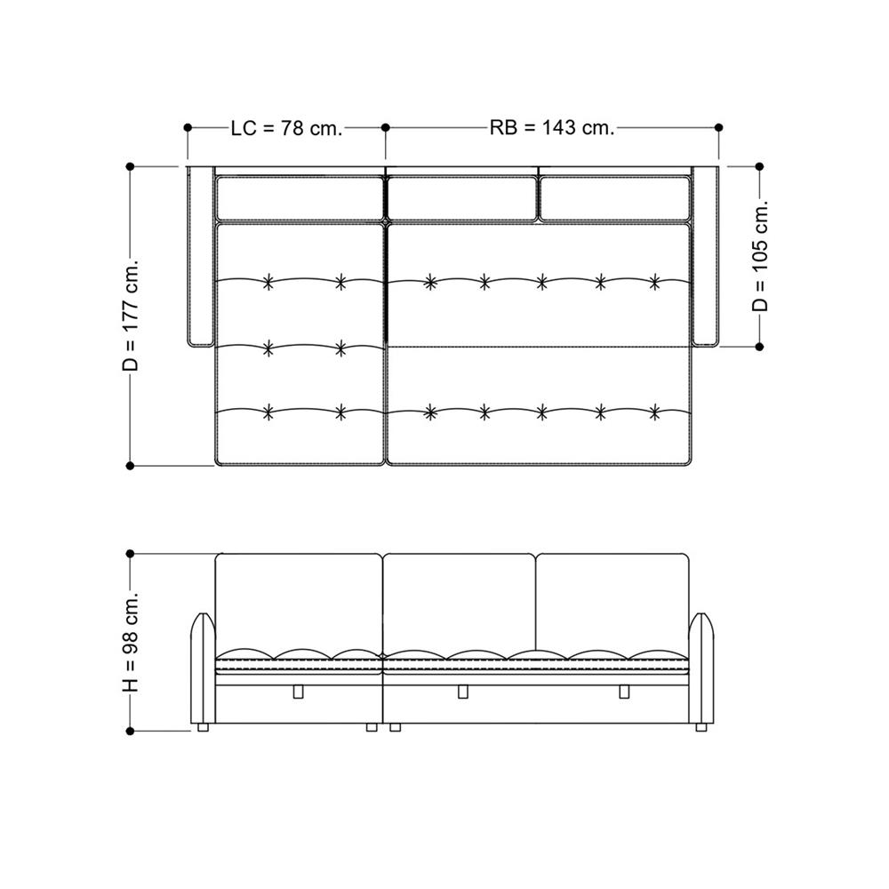 โซฟาเข้ามุมซ้าย FURDINI MARCEL PET FRIENDLY สีเทา