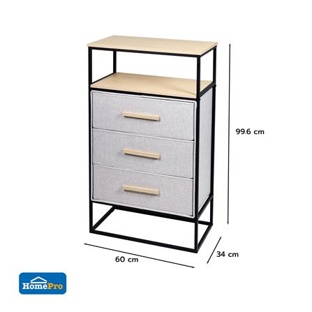 ชั้นลิ้นชักผ้า 3 ชั้น STACKO DIMI 60X34X99.6 ซม. สีเทา_7