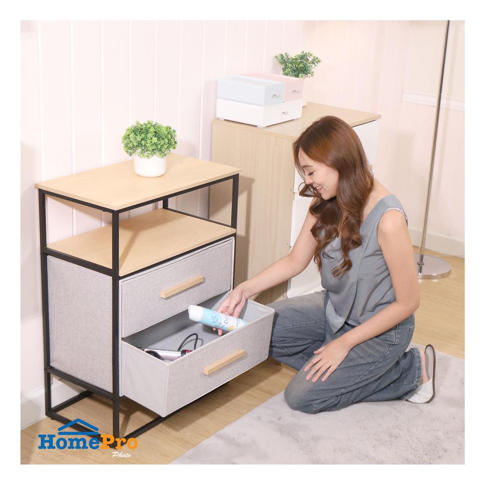 ชั้นลิ้นชักผ้า 2 ชั้น STACKO DIMI 60X34X80.8 ซม. สีเทา