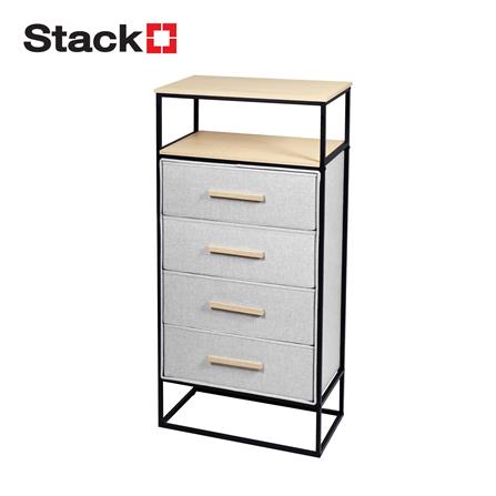 ชั้นลิ้นชักผ้า 4 ชั้น STACKO DIMI 60X34X118.4 ซม. สีเทา_0
