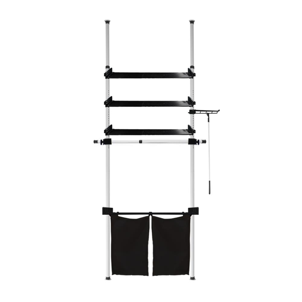 ราวแขวนผ้า TUGU R63W 80x42.5x300 ซม. สีขาวข้อต่อดำ_1