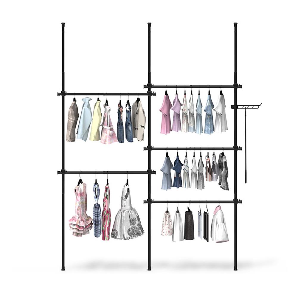 ราวแขวนผ้า TUGU R61B 220x50x300 ซม. สีดำ