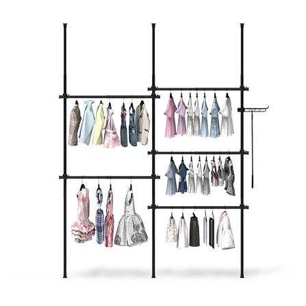 ราวแขวนผ้า TUGU R61B 220x50x300 ซม. สีดำ_2