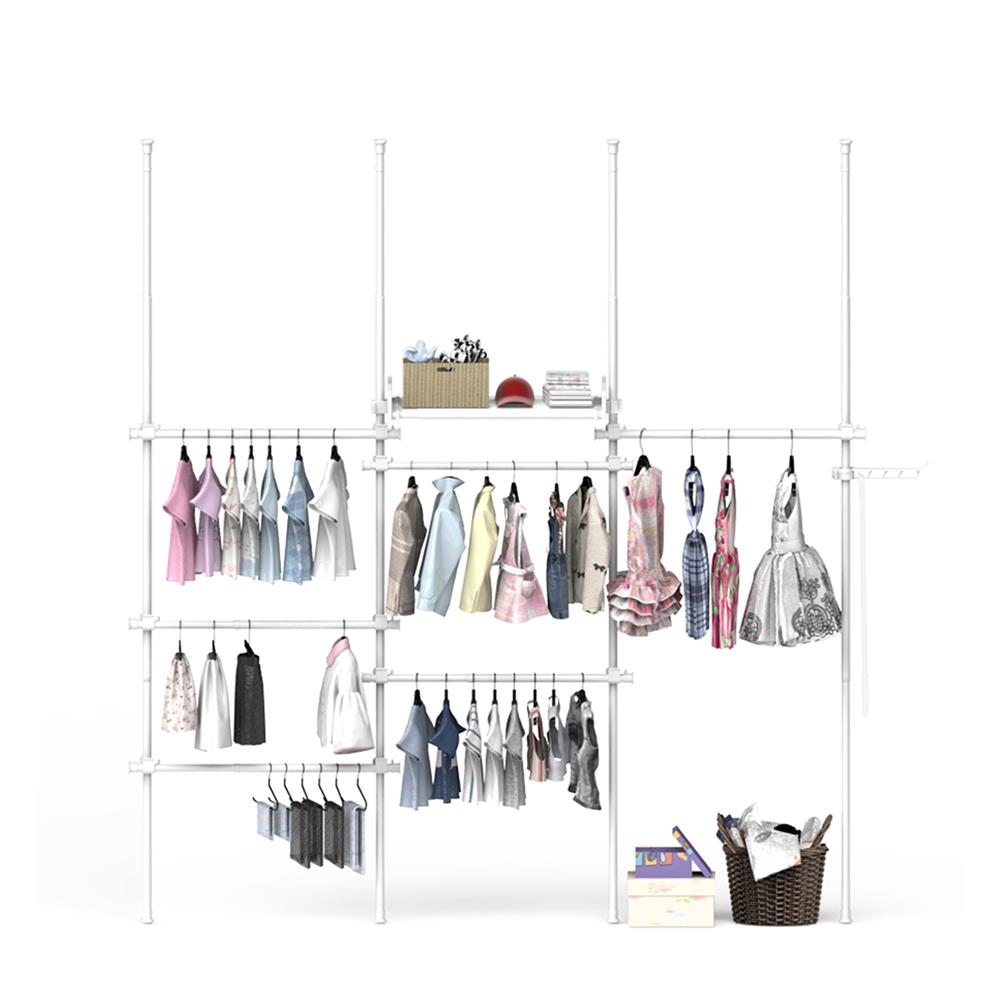 ราวแขวนผ้า TUGU R60PW 240x42.5x300 ซม. สีขาว