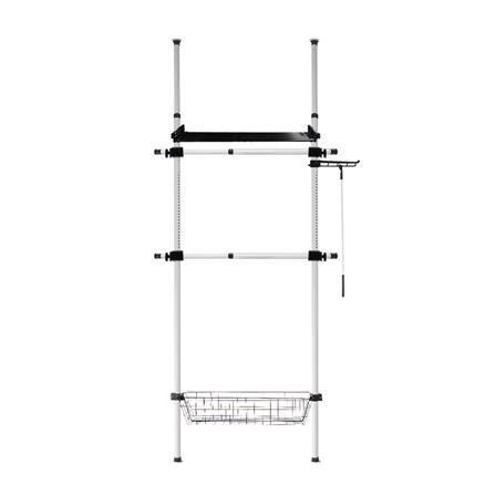 ราวแขวนผ้า TUGU R62W 85x42.5x300 ซม. สีขาวข้อต่อดำ_0