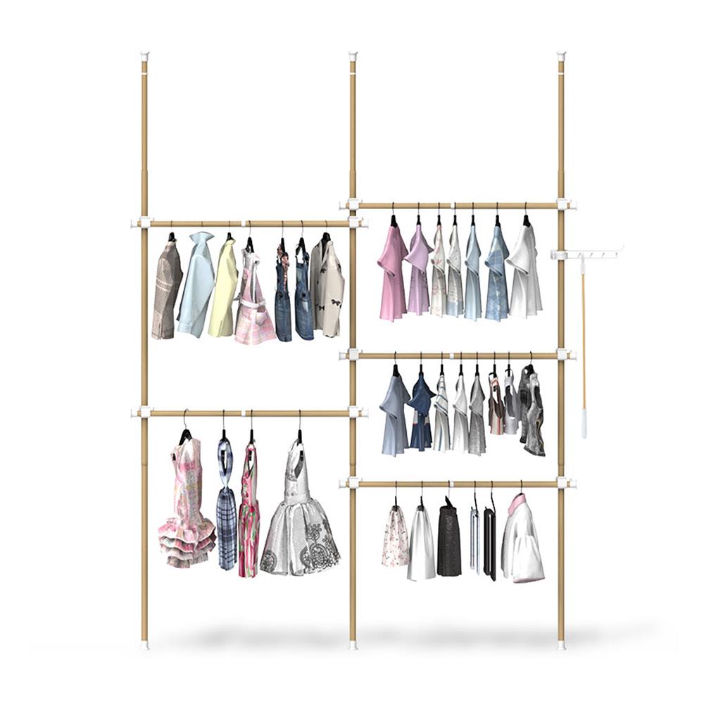 ราวแขวนผ้า TUGU R61M 220x50x300 ซม. ลายไม้