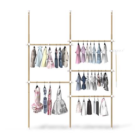 ราวแขวนผ้า TUGU R61M 220x50x300 ซม. ลายไม้_2