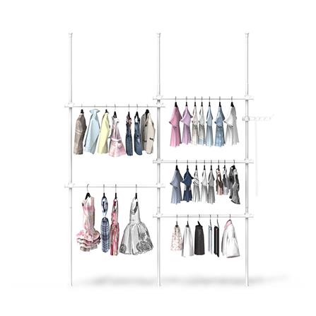 ราวแขวนผ้า TUGU R61PW 220x50x300 ซม. สีขาว_2