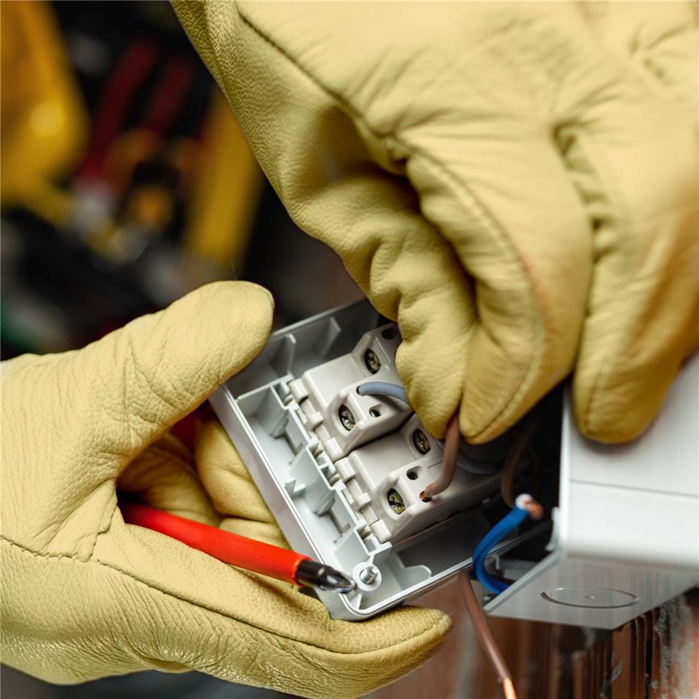 ถุงมือหนังสวมทับถุงมือยางป้องกันไฟฟ้า FITT FREE SIZE สีเหลือง