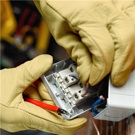 ถุงมือหนังสวมทับถุงมือยางป้องกันไฟฟ้า FITT FREE SIZE สีเหลือง_1