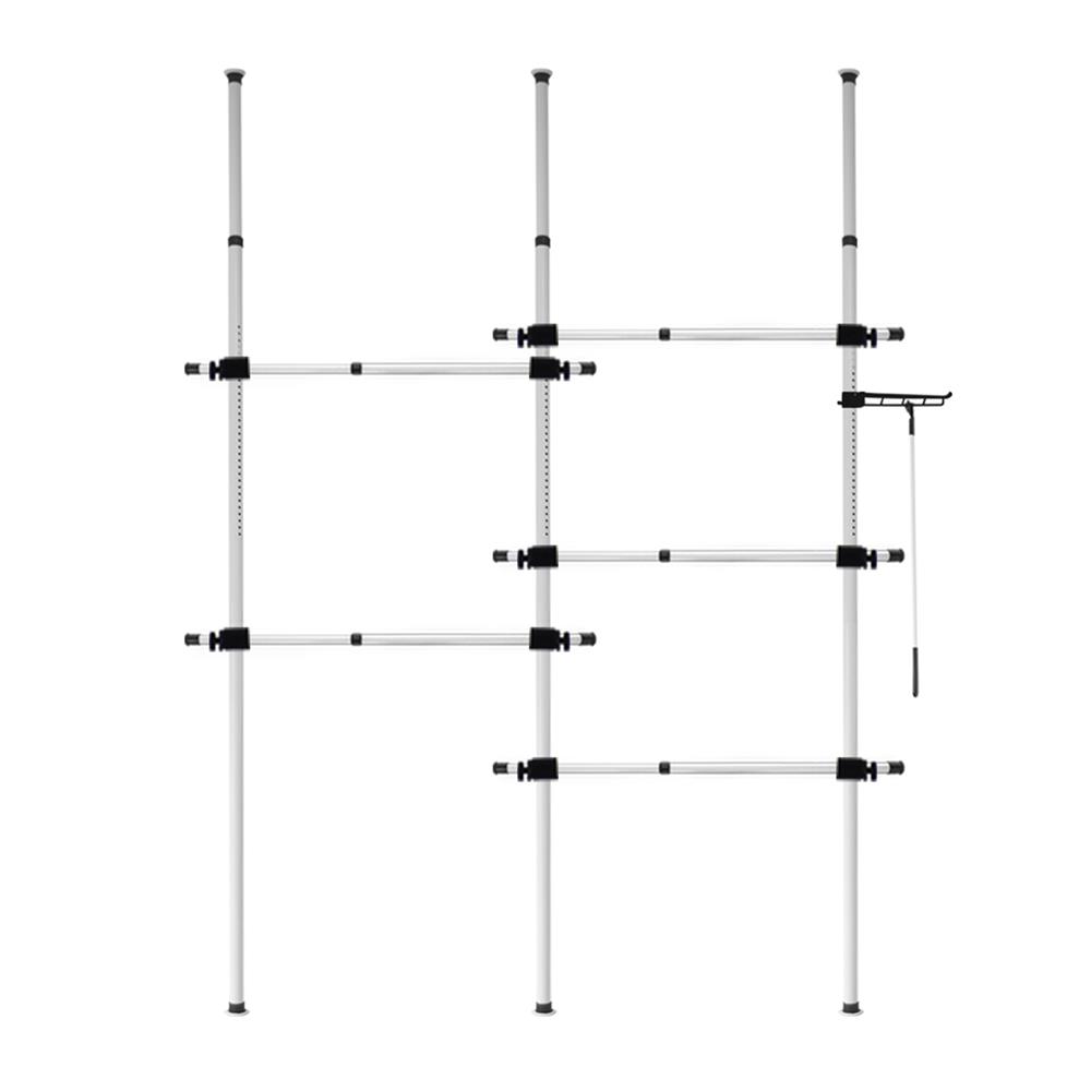 ราวแขวนผ้า TUGU R61W 220x50x300 ซม. สีขาวข้อต่อดำ_1