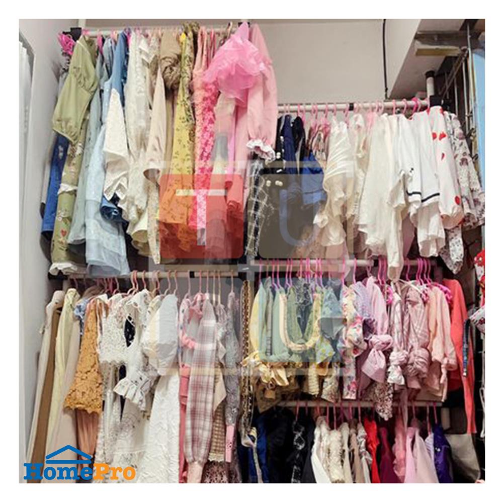 ราวแขวนผ้า TUGU R61W 220x50x300 ซม. สีขาวข้อต่อดำ