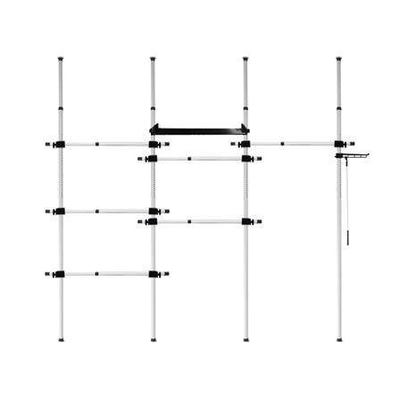 ราวแขวนผ้า TUGU R60W 240x42.5x300 ซม. สีขาวข้อต่อดำ_0