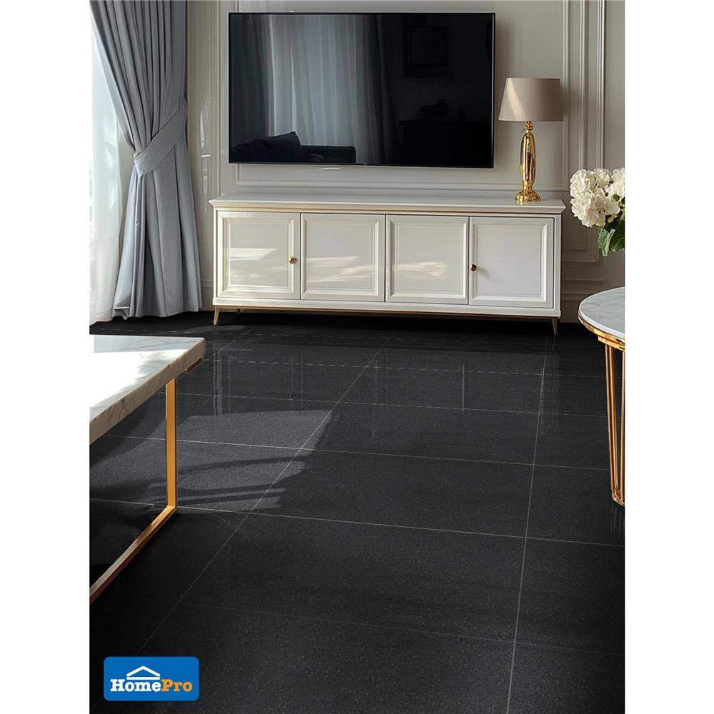 กระเบื้องพื้นพอร์ซเลน 60x120 ซม. TARA เอสเพรสโซ่ ดำ A 1.44 ตร.ม.