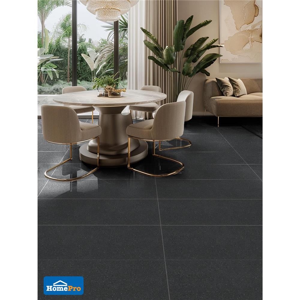 กระเบื้องพื้นพอร์ซเลน 60x120 ซม. TARA เอสเพรสโซ่ ดำ A 1.44 ตร.ม.