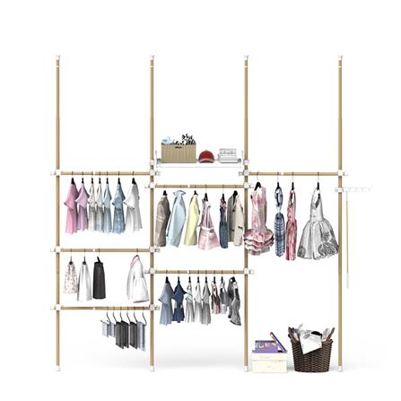 ราวแขวนผ้า TUGU R60M 240x42.5x300 ซม. ลายไม้_2